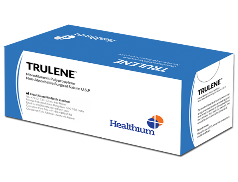 TRULENE BLUE U.S.P. 3-0, 75CM , 1/2 , Round Body 22MM